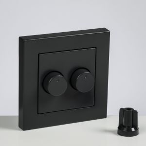 Antraciete ION Duo Dimmer afdekplaat.