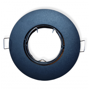 Inbouwspot met grote rand mat zwart rond kantelbaar