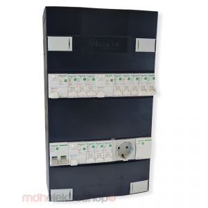 Schneider groepenkast 1 fase met 9 groepen + fornuisgroep + beltrafo en contactdoos ADVG2323234FTH1C