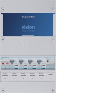 Groepenkast Hager | 4 Groepen 4 x Aardlekautomaten 1 x Beltransformator | 1 Fase | VKG040A-T