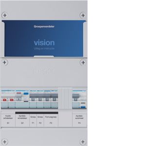 Groepenkast Hager | 4 Groepen 3 x Lichtgroepen 1 x Fornuisgroep | 1 Fase | VKG210A-F