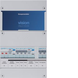 Groepenkast Hager | 4 Groepen 3 x Lichtgroepen 1 x Fornuisgroep | 1 Fase | VKG21B-F