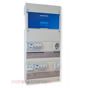 Hager groepenkast, 1 fase met 6 groepen, beltransformator en wandcontactdoos, alt. voor VKG33E-TW