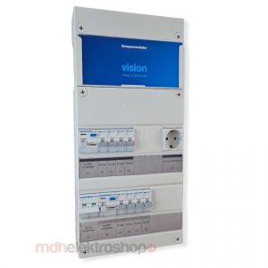 Hager groepenkast, 1 fase met 8 groepen en 1 wandcontactdoos, o.g. voor VKG44E-W