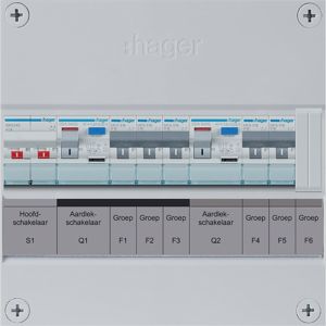 Groepenkast Hager | 5 Groepen 5 x Lichtgroepen | 1 Fase | VKZ32B